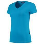 Tricorp T-shirt V Hals Fitted Dames 101008 Turquoise Maat XS