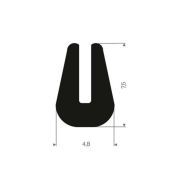 U-PROFIEL AFGEROND EPDM 1X7,5X4,8MM