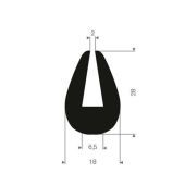 U-PROFIEL AFGEROND EPDM 6,5X18X28MM
