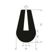 U-PROFIEL AFGEROND EPDM 10X30X50MM