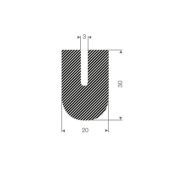 U-PROFIEL MOSRUBBER 20X30X3MM ZWART